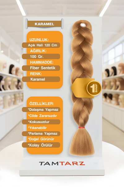 TAM TARZ Păr sintetic din fibre pentru împletitură africană rasta și box braid - caramel