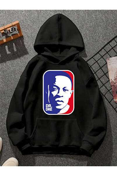 COMVİCHO سترة dr.dre v4 ذات القلنسوة المطبوعة باللون الأسود