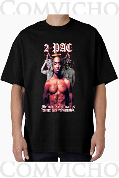 COMVİCHO تي شيرت مطبوع بتصميم توباك v15 للجنسين