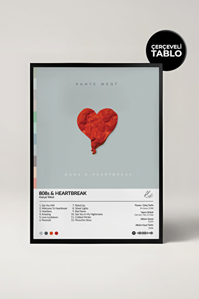 House Gorgeous Kanye West 808s & Heartbreak Albüm Tasarımlı Spotify Poster Tablo