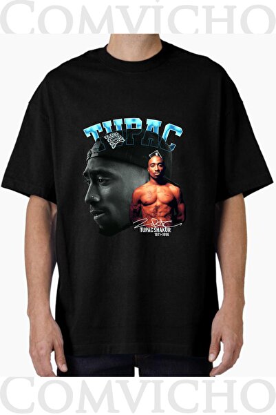 COMVİCHO تي شيرت مطبوع بتصميم توباك v43 للجنسين