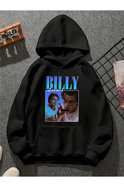 COMVİCHO Bılly V1 Printed Hooded Black Sweatshirt