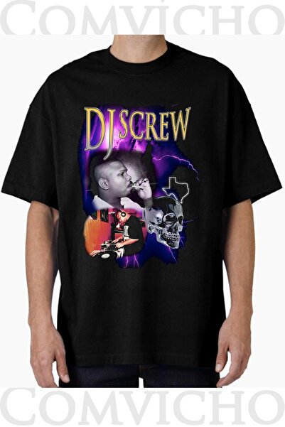 COMVİCHO تي شيرت مطبوع بتصميم DJ Screw V1 للجنسين