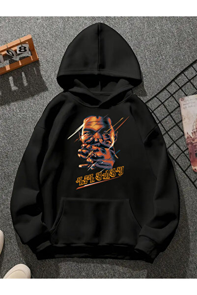 COMVİCHO ليل بيبي في سويت شيرت أسود بقلنسوة مطبوعة