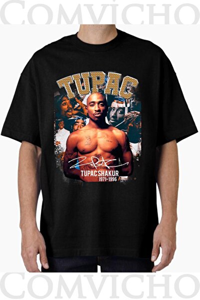 COMVİCHO تي شيرت مطبوع بتصميم توباك v26 للجنسين