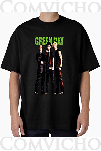 COMVİCHO تي شيرت مطبوع بتصميم Green Day v1 للجنسين