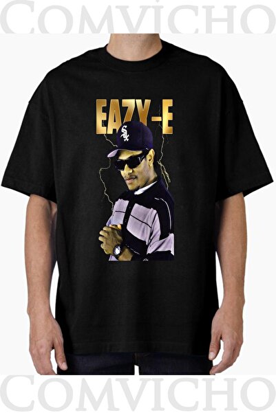 COMVİCHO Unisex Eazy V4 Design Printed Oversize T-Shirt