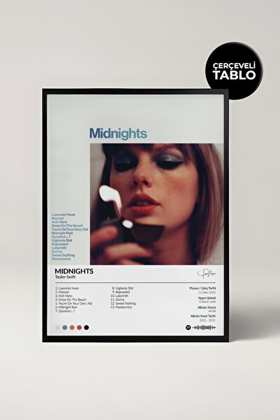 House Gorgeous Taylor Swift Midnights Albümü Çerçevesiz Albüm Tasarımlı Spoti...