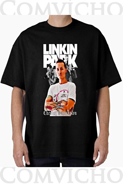 COMVİCHO Unisex Linkin Park V1 Design Printed Oversize T-Shirt