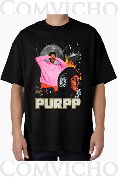 COMVİCHO تي شيرت مطبوع بتصميم Purpp v1 للجنسين