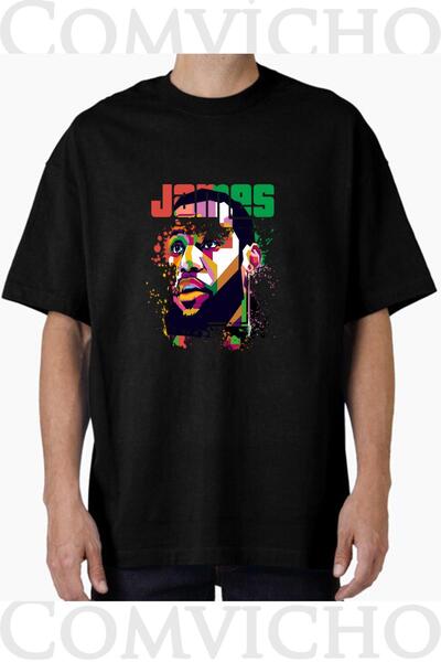 COMVİCHO تي شيرت مطبوع بتصميم جيمس v1 للجنسين