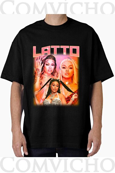 COMVİCHO تي شيرت مطبوع بتصميم لاتو v2 للجنسين