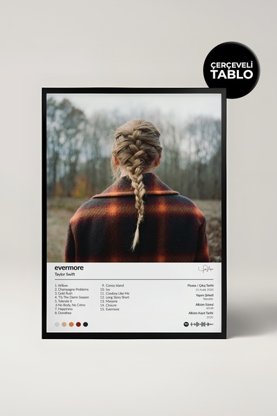 House Gorgeous Taylor Swift Evermore Albüm Tasarımlı Spotify Poster Tablo