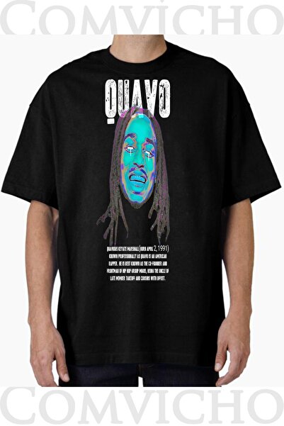 COMVİCHO Unisex Quavo V3 Design Printed Oversize T-Shirt