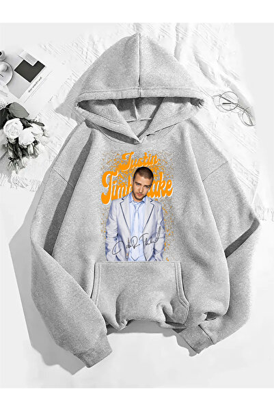 COMVİCHO سترة جوستين تيمبرليك v1 ذات القلنسوة المطبوعة باللون الرمادي