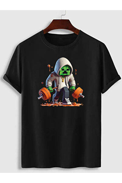 COMVİCHO mınecraft3d Tasarım Baskılı Oversize T-shirt
