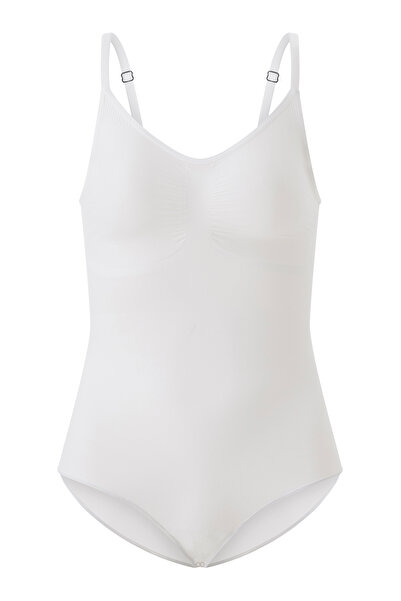 FANLEY Γυναικείο λευκό κορσέ χωρίς ραφές για αδυνάτισμα μέσης – Άνετο, με τιράντες, με κουμπώματα, φόρμα που συσφίγγει το σώμα