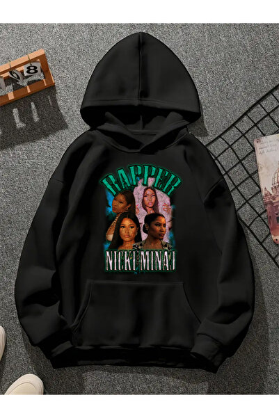 COMVİCHO سترة رياضية سوداء مطبوعة من nıckı mınaj v3