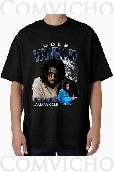 COMVİCHO تي شيرت مطبوع بتصميم Cole Vorld V2 للجنسين