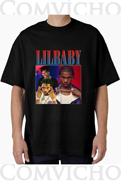COMVİCHO Unisex Lil Baby V3 Design Printed Oversize T-Shirt