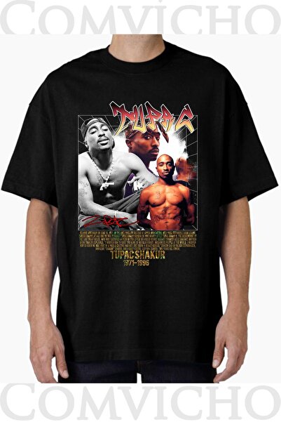 COMVİCHO تي شيرت مطبوع بتصميم توباك v33 للجنسين