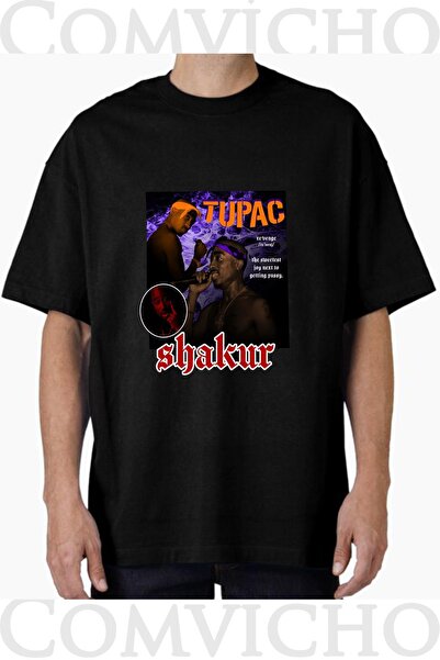 COMVİCHO تي شيرت مطبوع بتصميم توباك v41 للجنسين