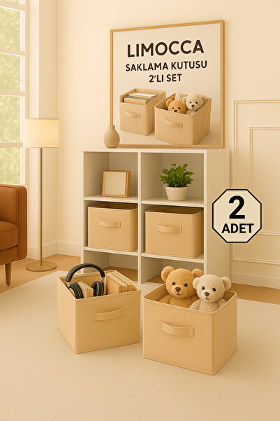 limocca home textile Folding Storage Box Set of 2 Organizer, Wardrobe Laundry...