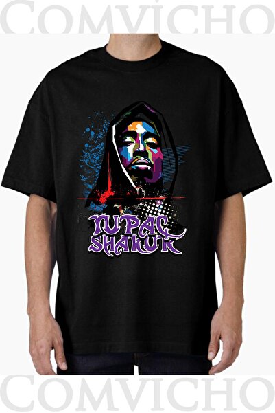 COMVİCHO تي شيرت مطبوع بتصميم توباك v6 للجنسين