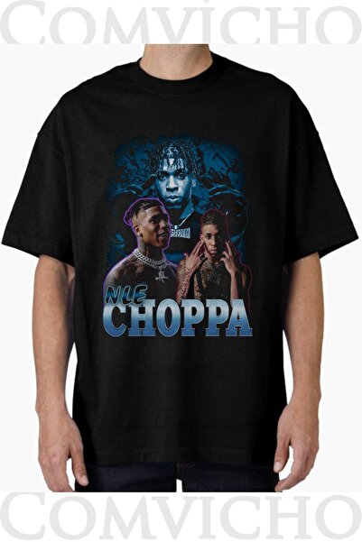 COMVİCHO تي شيرت مطبوع بتصميم nle choppa v1 للجنسين