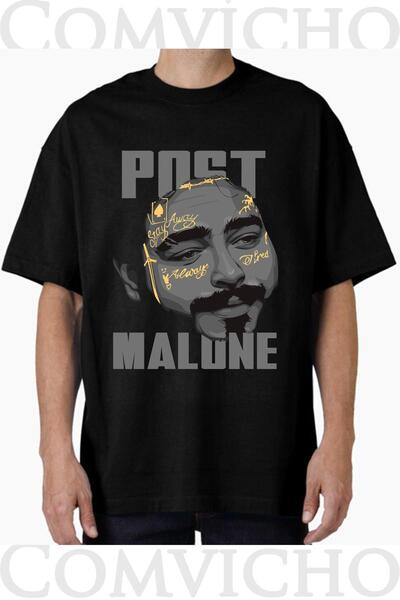 COMVİCHO تي شيرت مطبوع بتصميم Post Malone v2 للجنسين