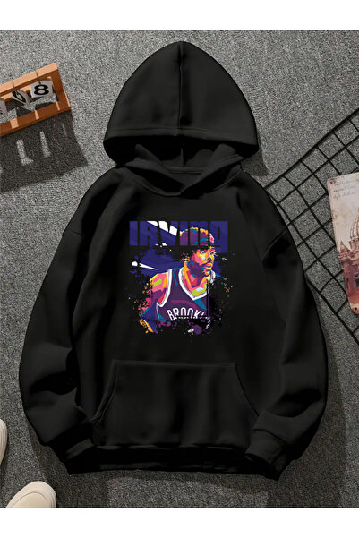 COMVİCHO Irving V1 Printed Hooded Black Sweatshirt