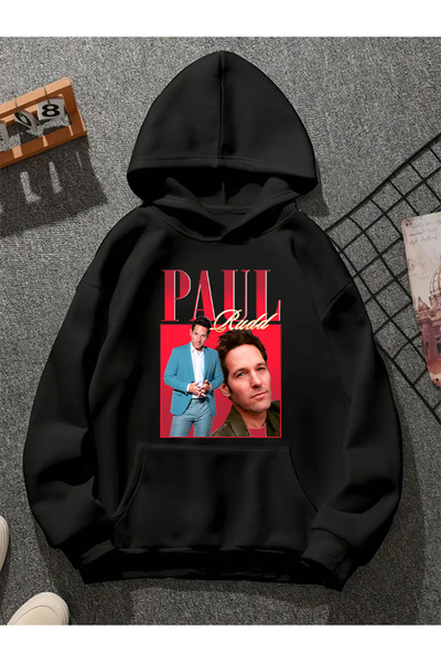 COMVİCHO Paul V1 Printed Hooded Black Sweatshirt