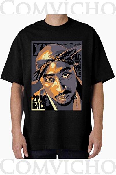 COMVİCHO تي شيرت مطبوع بتصميم توباك v1 للجنسين