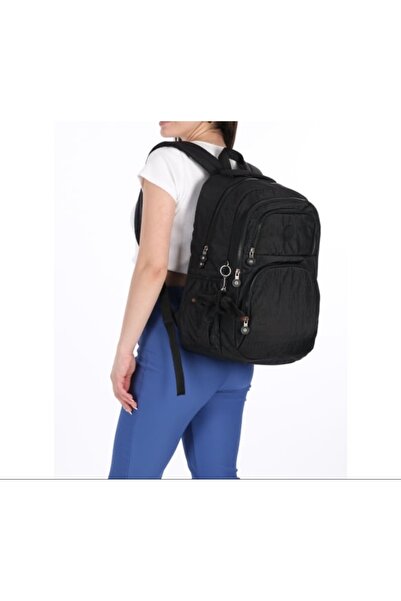 ROSSO Unisex School Backpack Crinkle Water-Proof Fabric Junior High School College Backpack