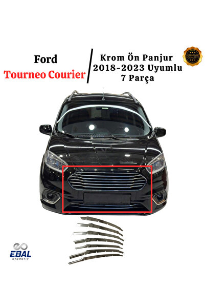 EBAL OTO AKSESUAR Tourneo Courier Krom Ön Panjur 7 Prç 2018-2023 Paslanmaz Çe...
