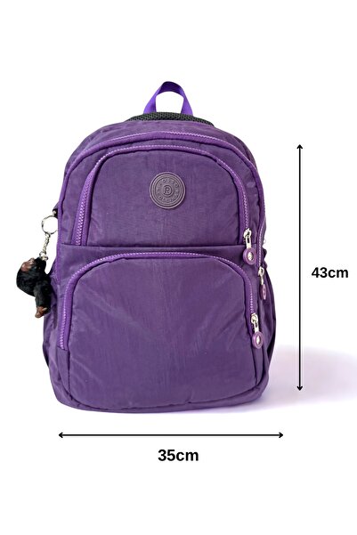 ROSSO Unisex Crinkle Waterproof Fabric Large Size Multi-Compartment School and Travel Backpack