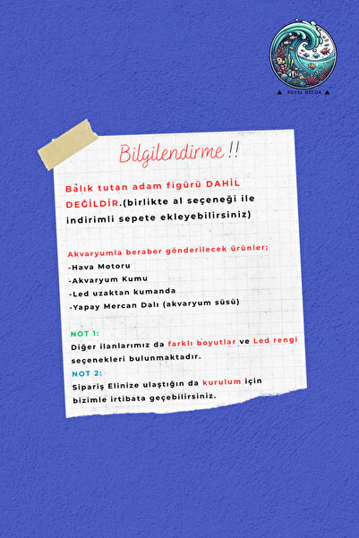 Poyel Decor Modern Tasarım Dekoratif Akvaryum – Amber Led Aydınlatmalı 40 cm