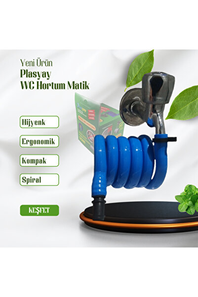 PLASYAY Spiral Wc Hortum Matik 97-100 Cm Mavi