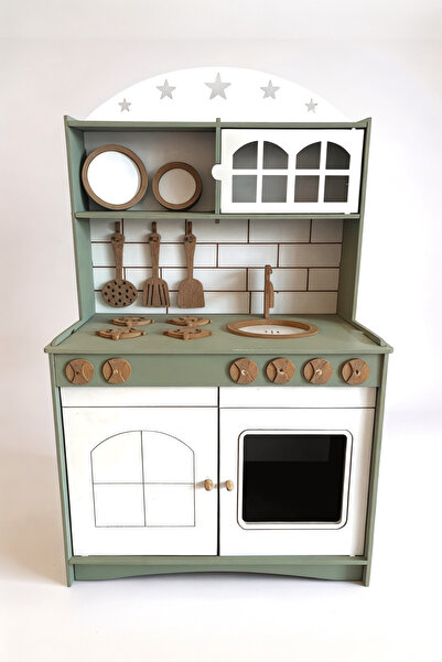 Buradadavar Hobi Ahşap Ihlamur Boyalı Mutfak Montessori Oyuncak Set Ekonomik Seri