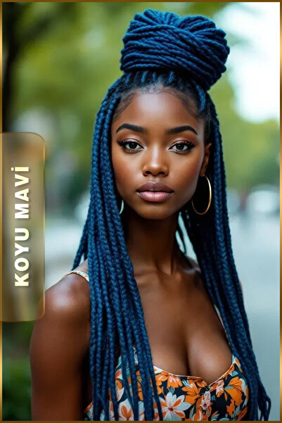 TAM TARZ Păr sintetic albastru închis pentru împletitură africană Rasta și Box Braid