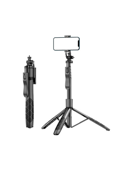 OBRALIX Stick selfie, trepied, telecomandă Bluetooth, rotație 360°, universal, înălțime 33-155 cm