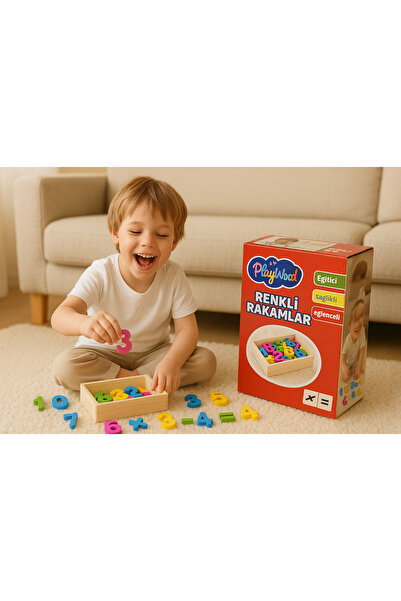 Play Wood Ahşap Sayılar ve Renkler Seti – 26 Parça Eğitici Oyuncak