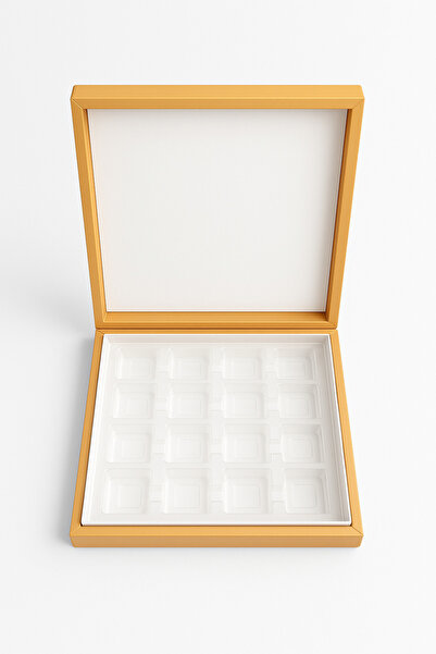 alba tasarım Madlen Çikolata Boş Kutu 16'lı Altın (4 Adet )