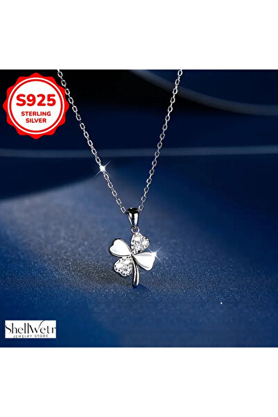 shellwetr Wishleaf Yonca 925 Ayar Gümüş Kolye Sevgililer günü , annenize verilecek en güzel gümüş hediyesi