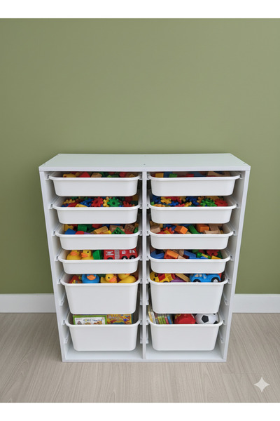 decosense 12 Çekmeceli Çok Amaçlı Oyuncak Dolabı ve Saklama Ünitesi – Çocuk Odası Düzenleyici ETİKET HEDİYELİ