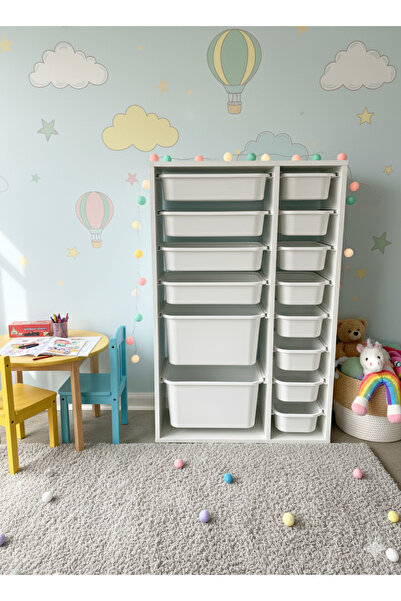 decosense 14 Çekmeceli Çok Amaçlı Oyuncak Dolabı ve Saklama Ünitesi – Çocuk Odası Düzenleyici ETİKET HEDİYELİ