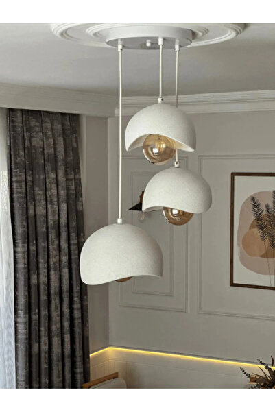 3DreaMaker 3 Lü Sarkıt Avize Rustik E27 Modern Avize Bohem Beton Görünüm (RUSTİK AMPUL HEDİYEDİR.!)