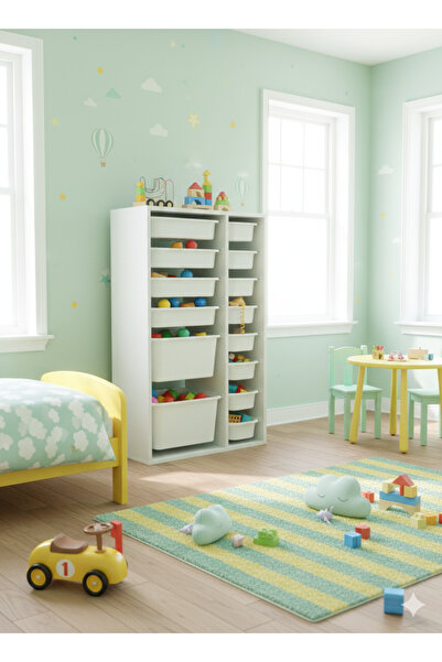 decosense 14 Çekmeceli Çok Amaçlı Oyuncak Dolabı ve Saklama Ünitesi – Çocuk Odası Düzenleyici ETİKET HEDİYELİ