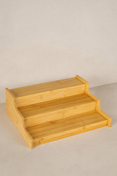 KaiHome Ahşap 3 Katlı Merdivenli Baharatlık Standı