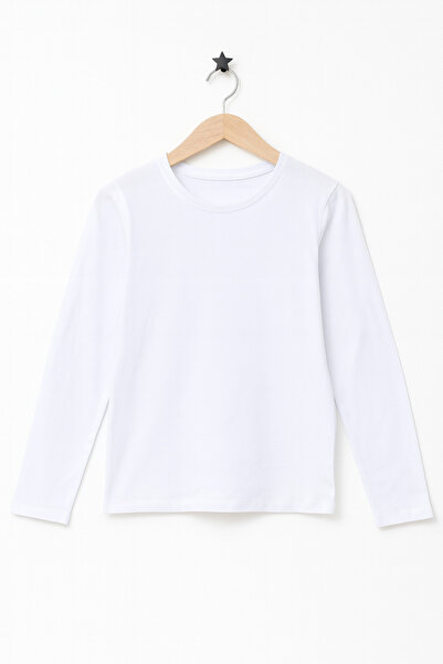 KURGAN TEKSTİL Μπλουζάκι με μακρύ μανίκι για κορίτσια με λαιμόκοψη